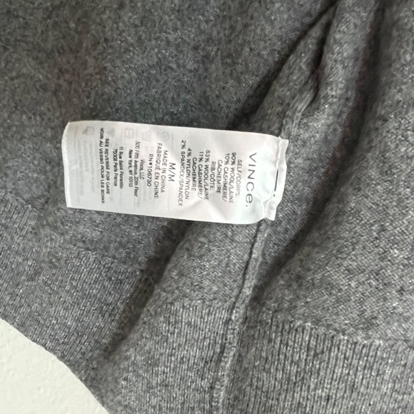 vince cashmere blended full-zip hooded sweatshirt - Picture 4 of 7